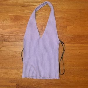 Purple halter crop top